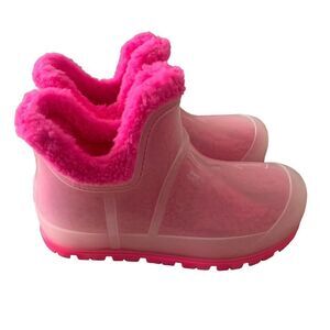 UGG Womens Size 6 Pink Raincloud Clear Boots